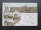 AK Bayern 1897 Gruss Aus Regensburg. Mehrbildkarte. Walhalla / Dom / Befreiungshalle / Eiserne Brücke. Bahnpoststempel. - Regensburg