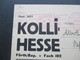 DR 1930 Postkarte Violetter Freistempel Fürth (Bayern) 2. Firmenkarte Kolli Hesse. Druckerzeugnisse - Briefe U. Dokumente