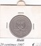 HAITI   20 CENTIMES  ANNO 1907  COME DA FOTO - Haiti