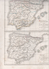 CARTES POUR SERVIR L'HISTOIRE DE L'ESPAGNE DRESSEES PAR L DUSSIEUX 1854 - ROYAUME WISIGOTHS / 711-1028 / 1028-1237 / .. - Mapas Geográficas