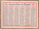 CALENDRIER ANNÉE BISSEXTILE  1896 - ALMANACH DES POSTES  ET DES TELEGRAPHES - - Small : ...-1900