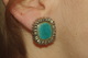 BOUCLES D' OREILLES VINTAGE Métal EMAIL TURQUOISE - Boucles D'oreilles