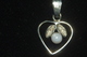 PENDENTIF COEUR FEUILLE PERLE ARGENT 925 - Hangers