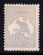 Australia 1915 Kangaroo 6d Pale Greyish-Violet 3rd Watermark MH - Ungebraucht