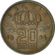 Monnaie, Belgique, 20 Centimes, 1954, TB, Bronze, KM:146 - 20 Cent