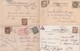 TYPE BLANC -  ENSEMBLE DE 4 CARTES POSTALES AVEC TIMBRES TAXES. - 1859-1959 Lettres & Documents