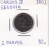 MONEDA DE ESPAÑA DE CARLOS IV DEL AÑO 1803 DE 2 MARAVEDIS (COIN) SEGOVIA - Otros & Sin Clasificación