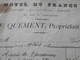 ROSCOFF (Finistère) - HÔTEL De FRANCE - F. QUEMENT, Propriétaire - Facture - 11 Août 1906 - Sports & Tourism
