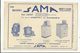 03 .MONTLUCON .CARTON PUBLICITAIRE DES MACHINES MENAGERES  " SAMA ".  ANNEE 50 .DOS SIGNALISATION ROUTIERE INTERNATIONAL - Matériel Et Accessoires