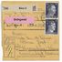 III° REICH - 1941 - CARTE COLIS POSTAL "PAKETKARTE" De KLEVE => STRASBOURG - Cartas & Documentos