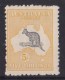 Australia 1918 Kangaroo 5/- Grey &amp; Yellow 3rd Wmk MH - Listed Variety - Ongebruikt