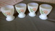 LOT De 4 COQUETIERS En VERRE OPALINE - Décor De Fleur ROSE - 5cm - Autres & Non Classés