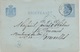 Netherlands-1881 5 Cent Blue On Pale Blue White Back PS Postcard Leeuwarden Cover Railway TPO 11 To Bruxelles, Belgium - Covers & Documents