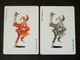 VINTAGE !!   2 Pcs.  Budweiser Beer Playing Card Rattles Dancing Joker  (#90) - Kartenspiele (traditionell)