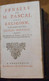 Pensées De M. Pascal Sur La Religion Et Sur Quelques Autres Sujets Edition Nouvelle Augmentée De Beaucoup De Pensées De - Jusque 1700