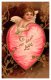 11189  Valentine's  Cupid Inside Pink Heart - San Valentino