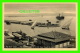 SUEZ, EGYPTE - L'ENTRÉE EST DU CANAL DE SUEZ PRÈS DE PORT TEWFIK - ANIMATED WITH SHIPS - - Suez