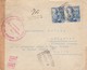 LETTRE ESPAGNE. 2 8 1940. CERTIFICADO SAN SEBASTIAN POUR PARIS. DIVERSES CENSURES. GUIPUZCOA SAN SEBASTIAN. ALLEMANDE - Storia Postale