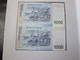 1000 Won Banknote, Uncut Sheet With Two Banknotes,in Folder - Korea, Zuid