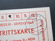 DDR 1965 Eintrittskarte Intermess III Leipzig Mit Tagesstempel Leipzig 1 9.9.65. Deutsche Post. - Toegangskaarten