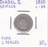 MONEDA DE ESPAÑA DE ISABEL II DEL AÑO 1850 DE 2 REALES DE PLATA (COIN) SEVILLA - Otros & Sin Clasificación