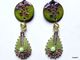 Boucles D'oreilles émaux Sur Cuivre Vert Violet Et Goutte Tissée En Miyuki Delicas  Des Merveilles Réalisées Par Deux Ar - Earrings