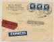 Belgié - 1926 - 3x 1 Fr In Strip Op Express-zakenbrief Van Brussel Naar Köln - Treinstempel Cöln-Verviers - 1921-1925 Kleine Montenez