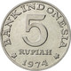 Monnaie, Indonésie, 5 Rupiah, 1974, SUP, Aluminium, KM:37 - Indonesien