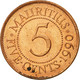 Monnaie, Mauritius, 5 Cents, 1990, TTB+, Copper Plated Steel, KM:52 - Mauritius