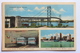 Ambassador Bridge, Tunnel Buses And Detroit Waterfront From Windsor, Canada - Windsor
