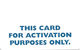 Plastic Activation Card - Other & Unclassified