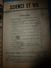 1951 SCIENCE Et VIE N° 404 ---> Secrets De La Longévité; URANIUM Sur Les Plages; La Laque Sèche Dans L'humidité;etc - Wissenschaft