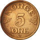 Monnaie, Norvège, Haakon VII, 5 Öre, 1954, TTB, Bronze, KM:400 - Norvège