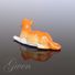 Figurine Ancienne Allemande Sujet Lion Animal Miniature Biscuit Bibelot Kister 1890 Porcelaine - Animales