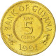 Monnaie, Guyana, 5 Cents, 1991, SUP, Nickel-brass, KM:32 - Guyana