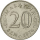 Monnaie, Malaysie, 20 Sen, 1976, Franklin Mint, TTB+, Copper-nickel, KM:4 - Malaysie