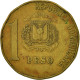 Monnaie, Dominican Republic, Peso, 1992, TB+, Laiton, KM:80.2 - Dominicaine