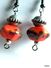 Boucles D'oreilles Orange Noir En Verre Filé Au Chalumeau  Les Accessoires De Montage Sont Noirs Et De Superbes Perles E - Aretes