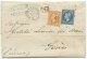 N°22+23  + Losange BT + Ambulant De Jour Bordeaux à Toulouse  / Lettre 3° échelon Pour Gènes (Piémont) (Italie) - 1862 Napoléon III