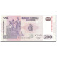 Billet, Congo Democratic Republic, 200 Francs, 2007, 2007-07-31, KM:99a, NEUF - Democratic Republic Of The Congo & Zaire