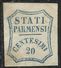 ANTICHI STATI: PARMA 1859 GOVERNO PROVVISORIO CENT. 20 CENTESIMI 20c MLH - Parma