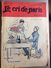 Le Cri De Paris Le Repas Du Lion Droits Syndicaux Retraites  Pub Pneu Hutchinson Mai 1920 - Autres & Non Classés