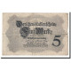 Billet, Allemagne, 5 Mark, 1914-08-05, KM:47c, B+ - 5 Mark