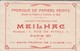 75---PARIS---4ème--PUB MEILHAC--fabrique De Papiers Peints 1 Rue De Rivoli---voir 2 Scans - Arrondissement: 04