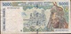 W.A.S. SENEGAL P713Kf 5000 FRANCS  (19)97  VF Folds 2 P.h. ! - West African States