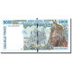 Billet, West African States, 5000 Francs, Undated (1992-2003), Undated - West African States