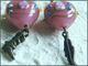 Boucles D'oreilles Perles Artisanales Coeur Rose En Verre Lampwork Botte Western Et Plume  Les Coeurs Font Environ 19x18 - Oorringen