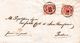 LV214 - 24 Novembre 1854 - Lettera Con Testo Da Legnago A Padova  Con 2 Valori Di 15 Cent. Rosso 3° Tipo .Leggi... - Lombardo-Veneto