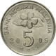 Monnaie, Malaysie, 5 Sen, 2005, SUP, Copper-nickel, KM:50 - Malesia