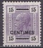 CRETE 1906-07 Austrian Office Stamps Of 1906 With Black Overprint 15 Centimes / 15 H Violet  Vl.16 MH - Kreta